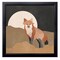 12" x 12" Mod Boho Fox Framed Wall Art, Contemporary Nature and Animal Home Décor, Glass Facing and Hanging Hardware Included